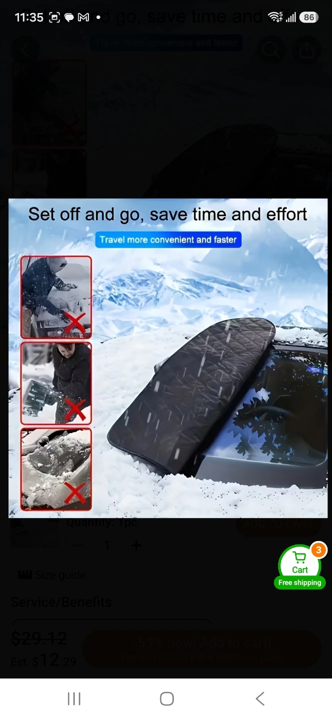 UPGRADED Car Windshield Snow Cover, Covers Side Windows