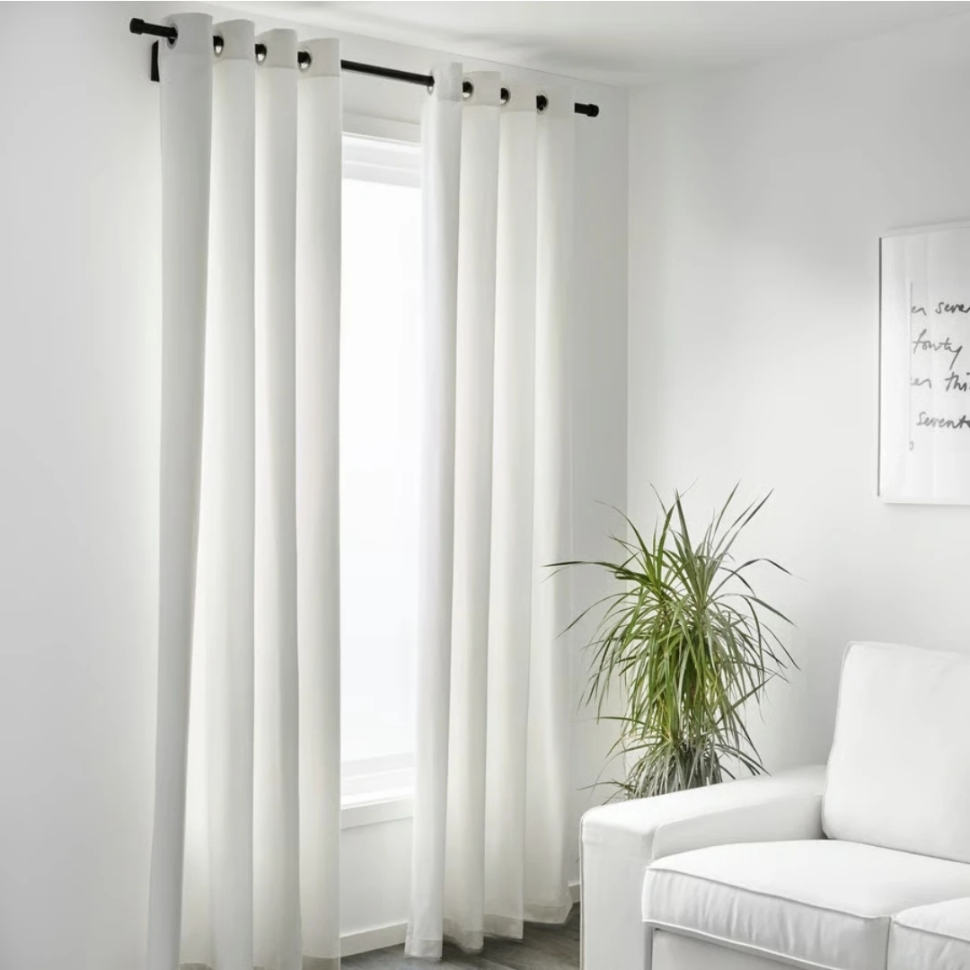 IKEA Merete White Grommet Curtains (2 Sets of 2) - photo 3