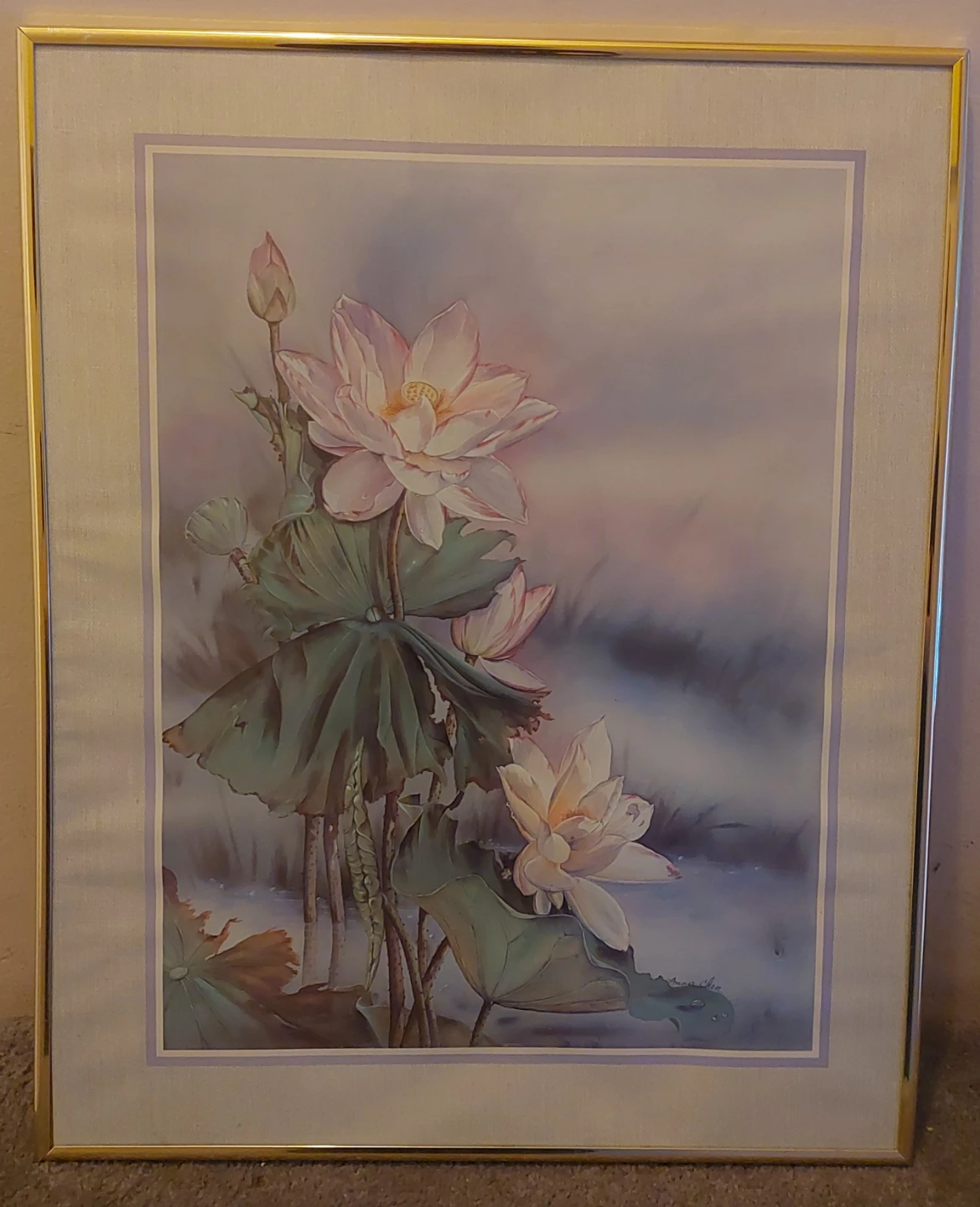 Framed Lotus Flower Print