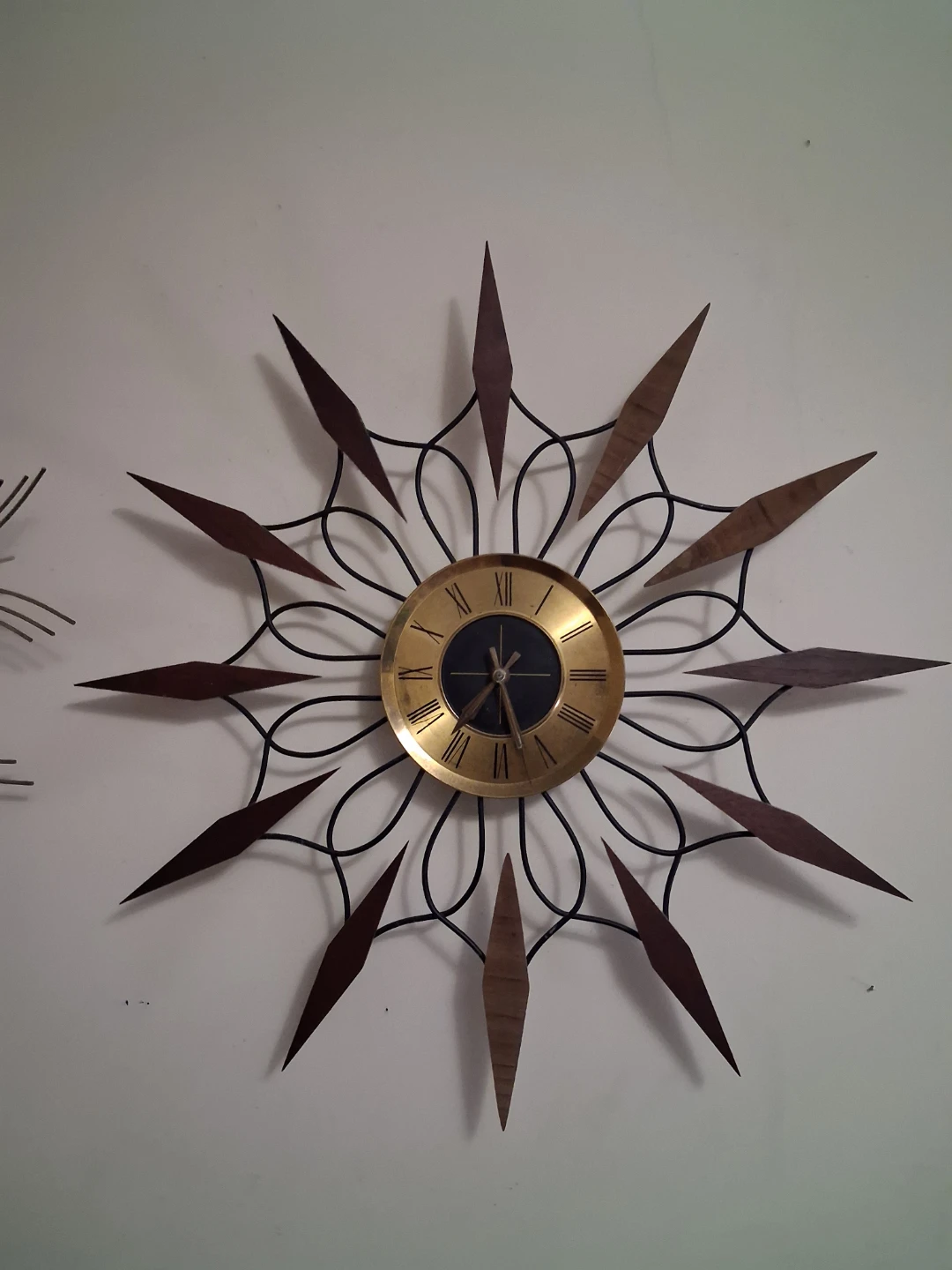 Mid-Century Style Starburst Wall Clock