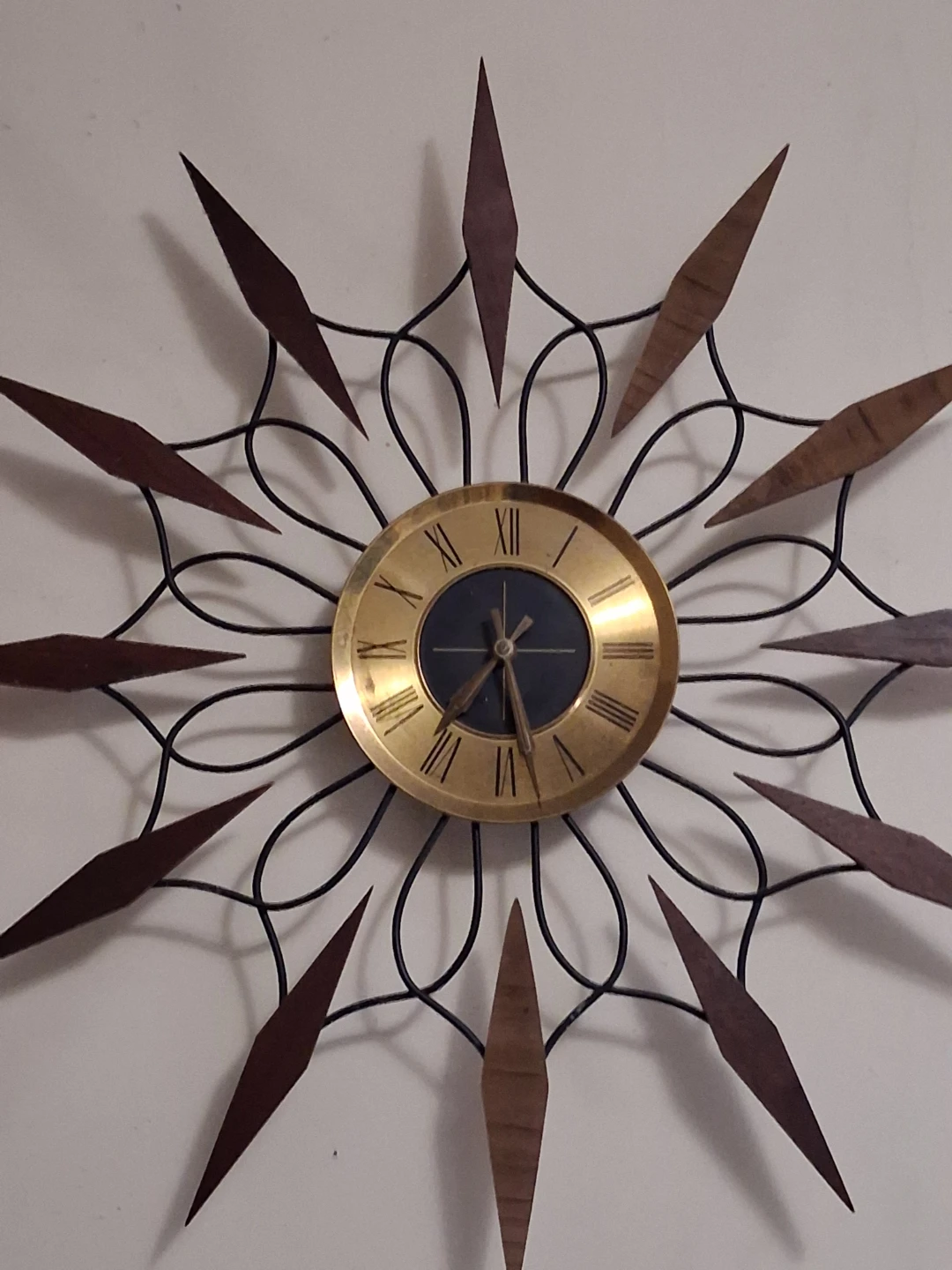 Mid-Century Style Starburst Wall Clock - photo 2