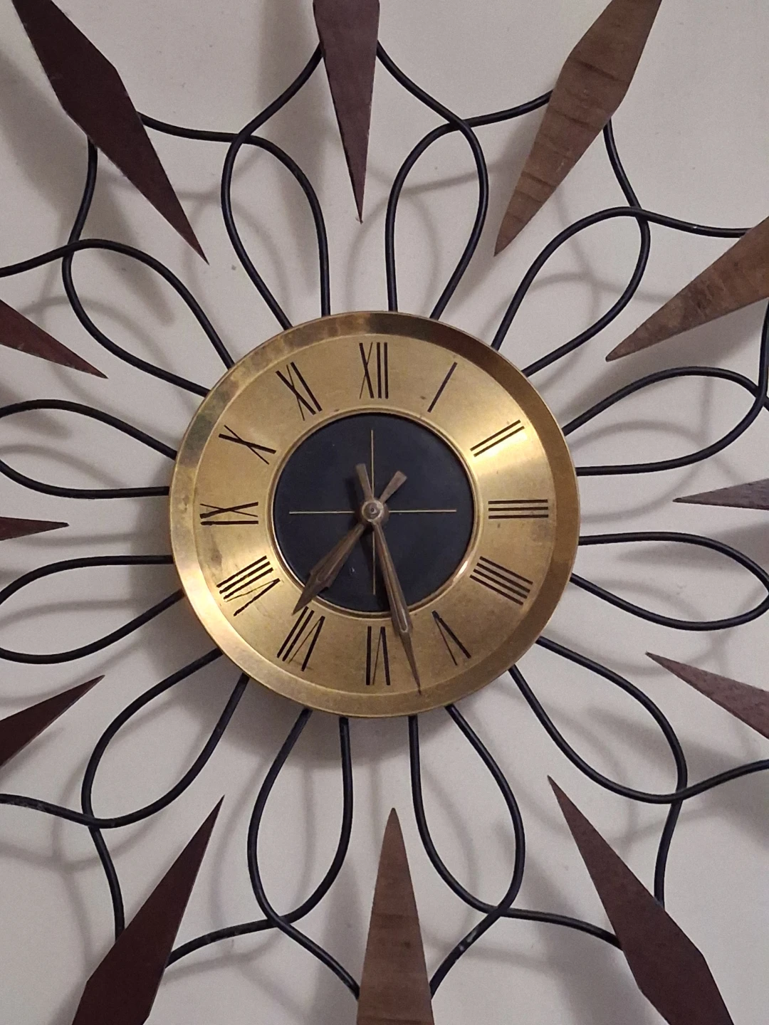 Mid-Century Style Starburst Wall Clock - photo 3