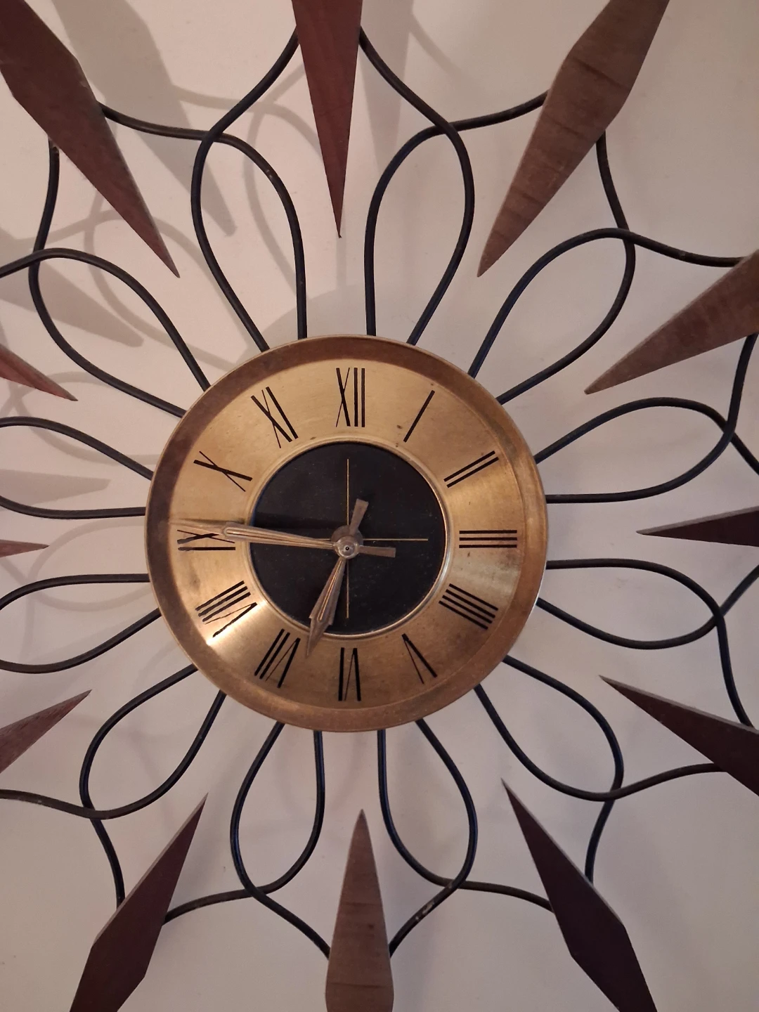 Mid-Century Style Starburst Wall Clock - photo 4