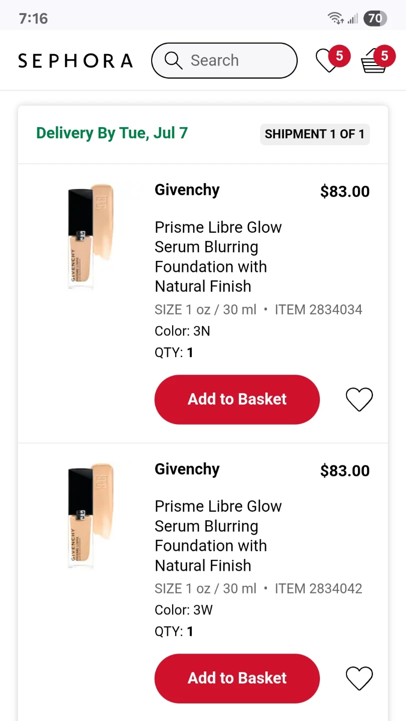 $65 each 3 Givenchy Prisme Libre Glow Serum Foundation 30 ml - photo 2