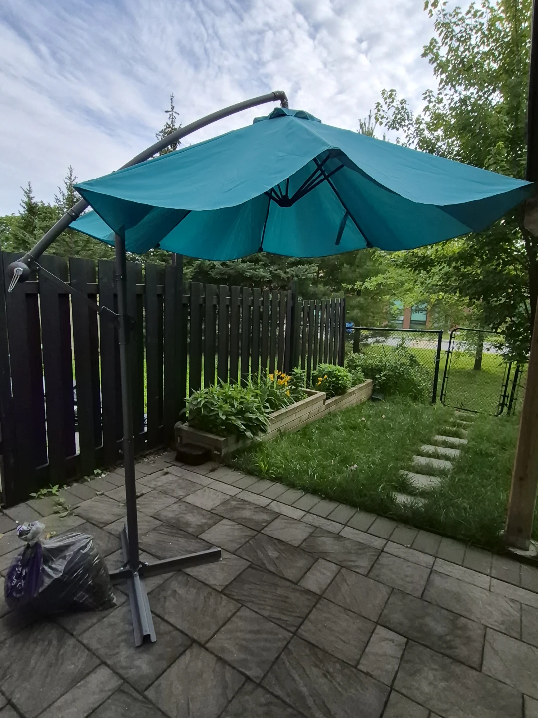 Teal Cantilever Patio Umbrella