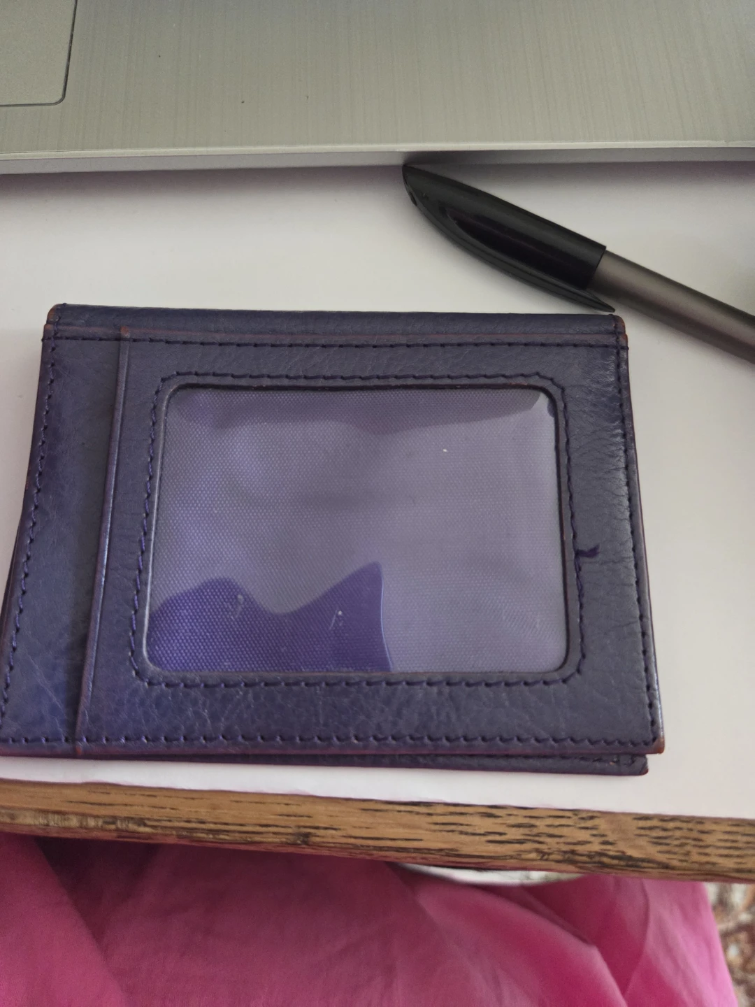 Danier  Genuine Leather Card Holder - Purple