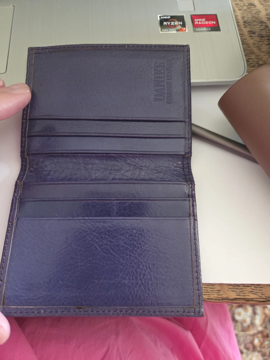 Danier  Genuine Leather Card Holder - Purple - photo 2