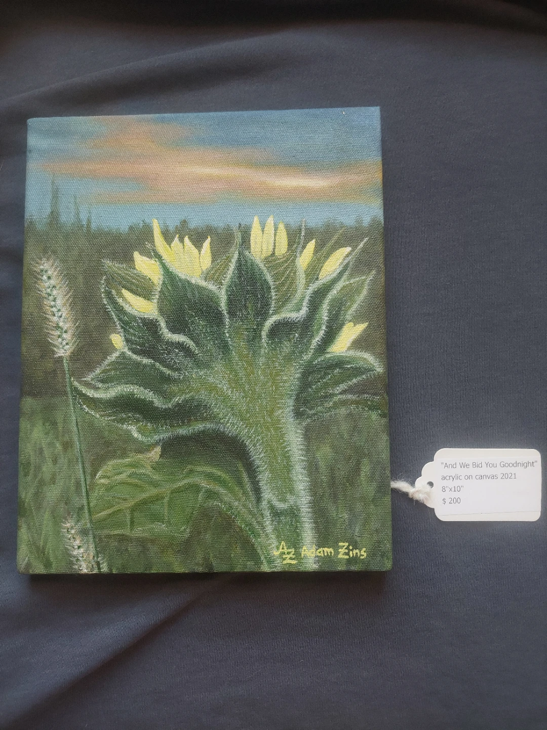 Acrylic Painting of a Wildflower 8" x 10" - photo 3