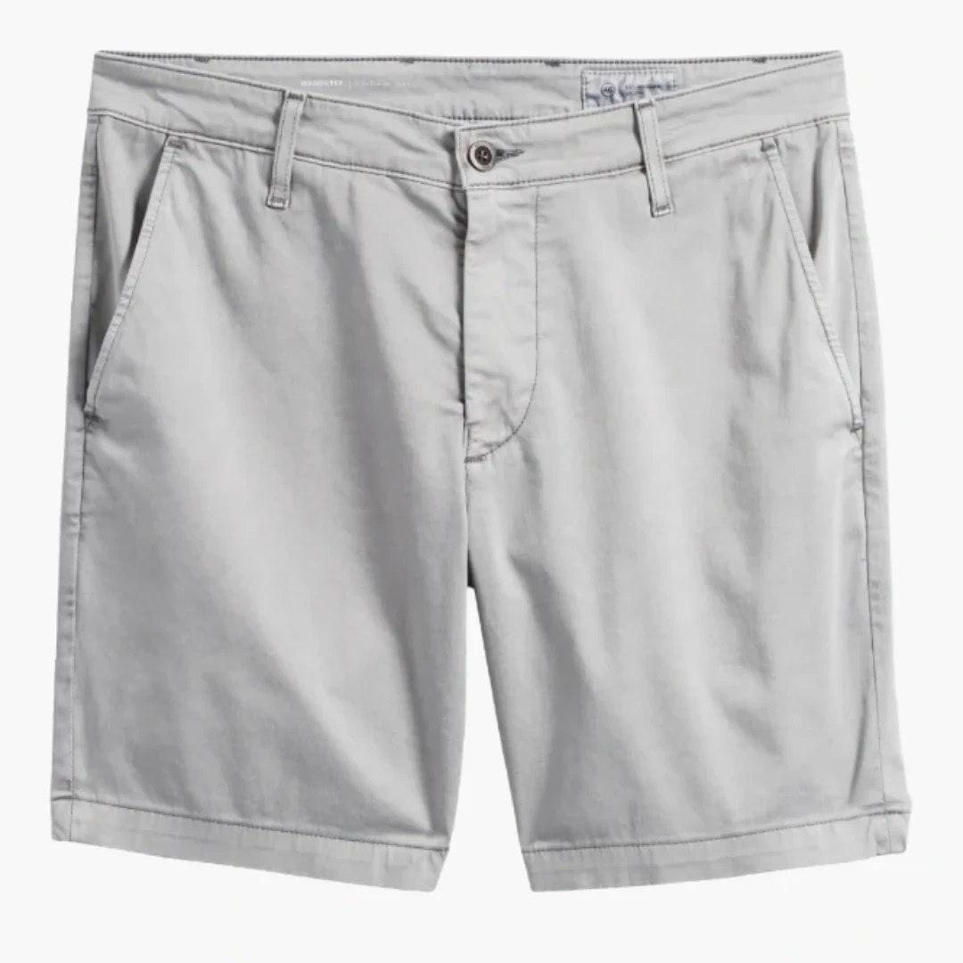 AG Adriano Goldschmied The Griffin Men's Solid Gray Chino Shorts