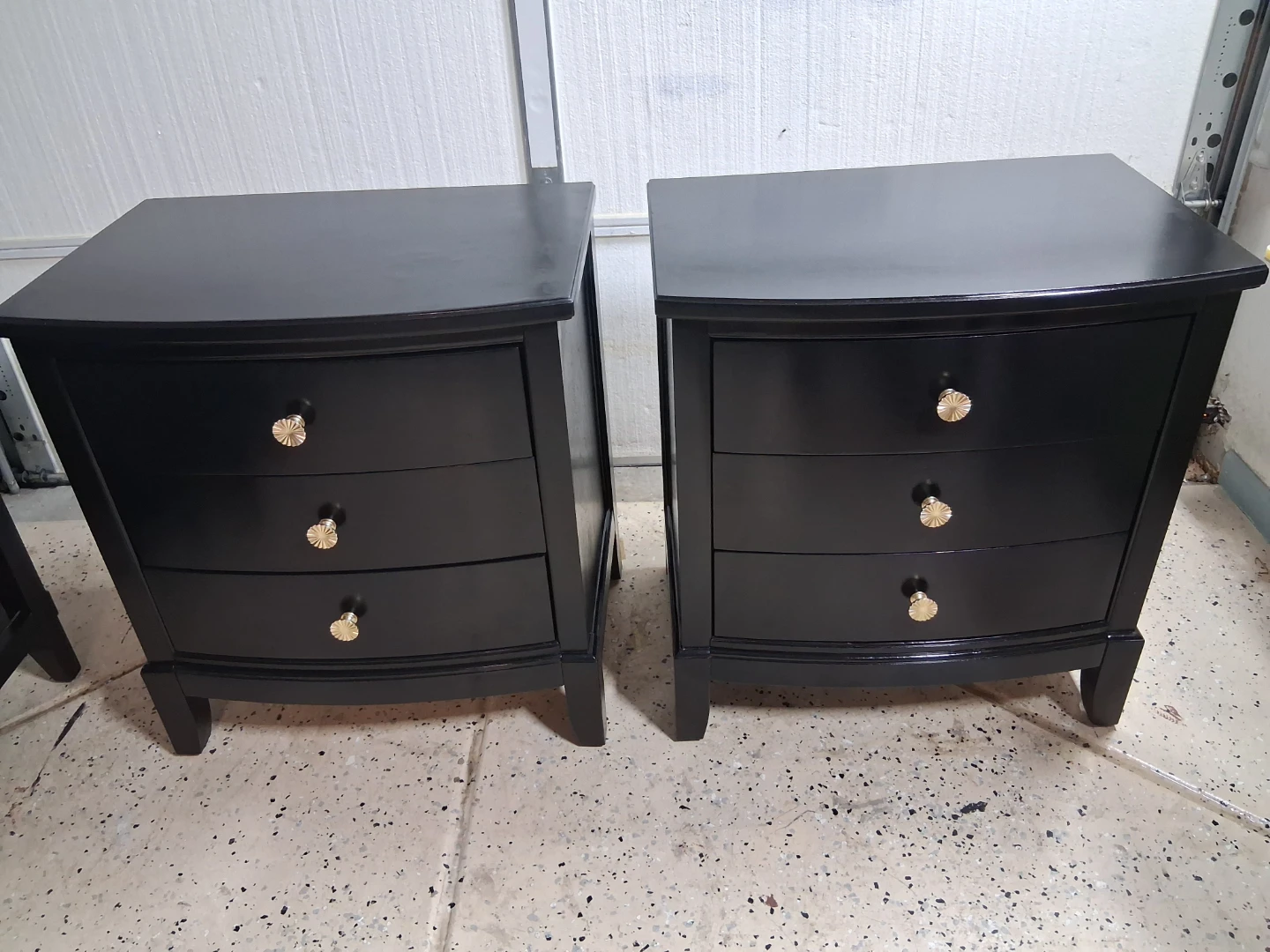 Black 3-Drawer Nightstands (Set of 2)