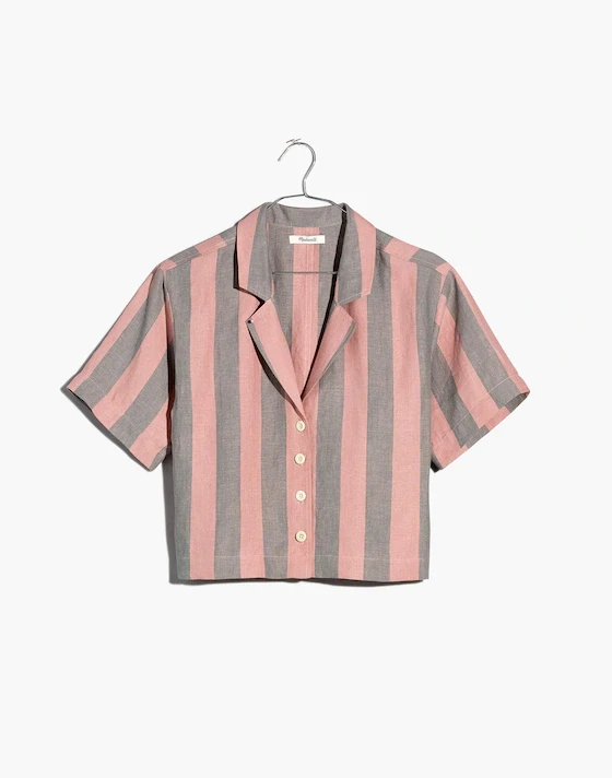 Madewell Striped Resort Linen Shirt