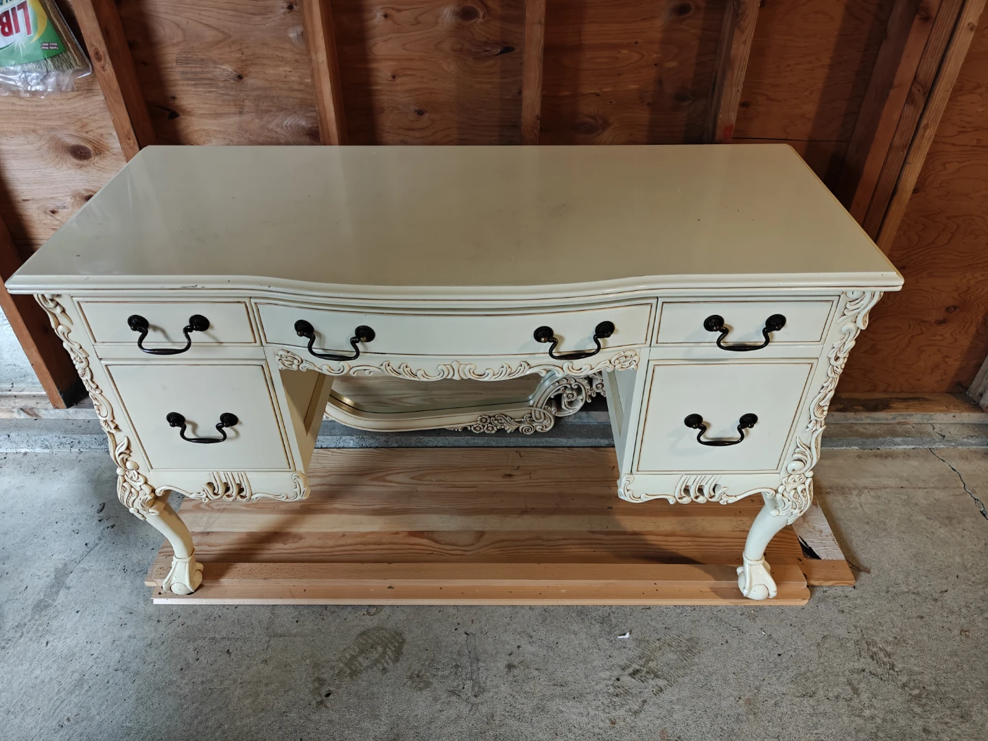 Vintage Vanity Desk with Mirror