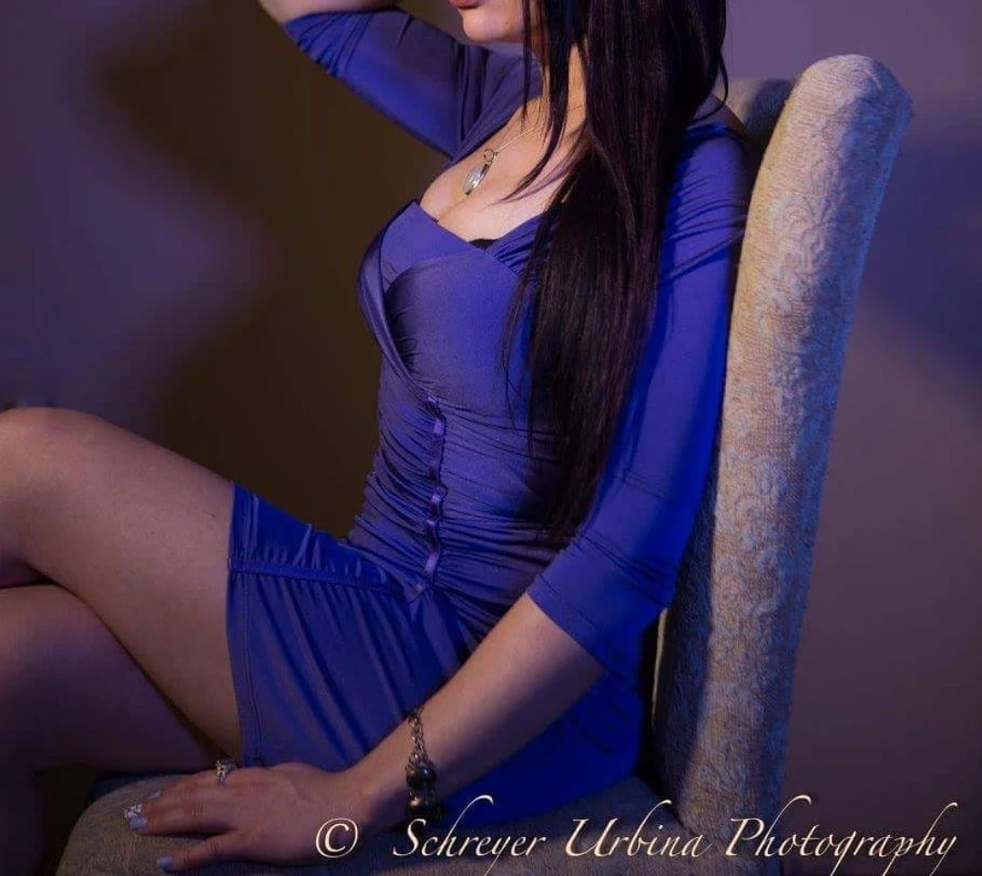 Le Château Ruched Purple Dress