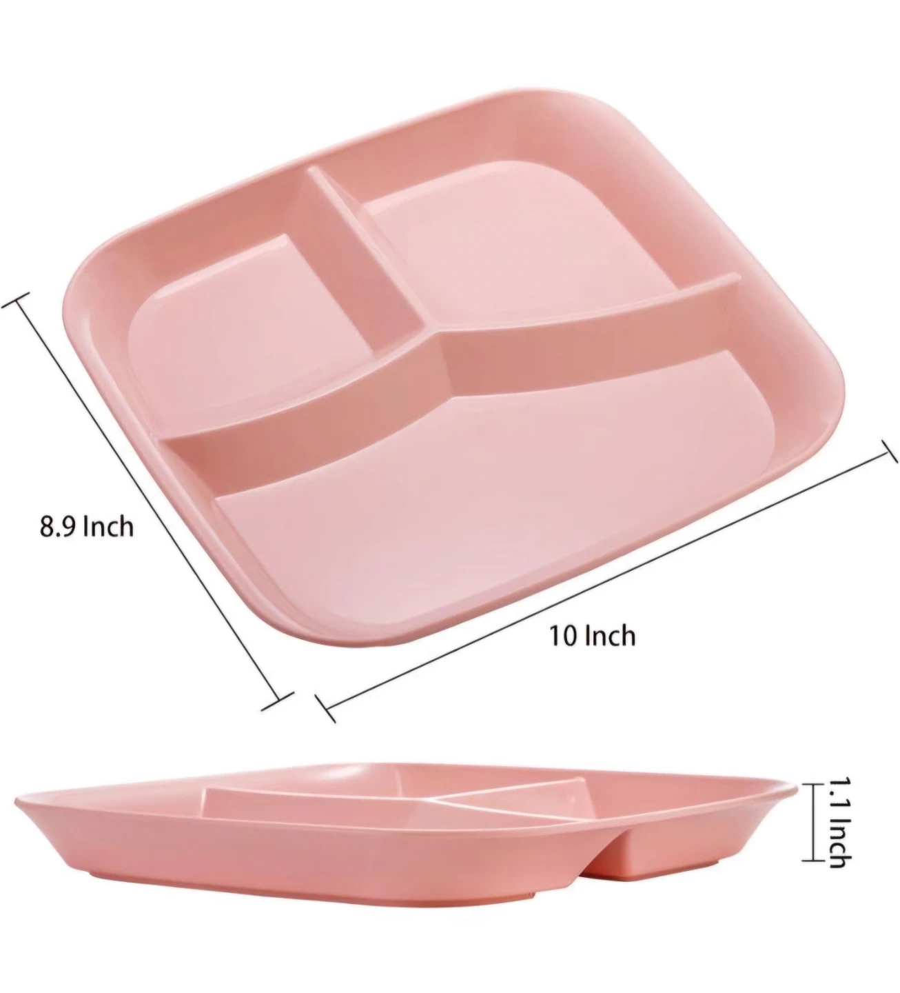 100% New, 4 Divided Plates - 10 inch Microwavable - photo 4