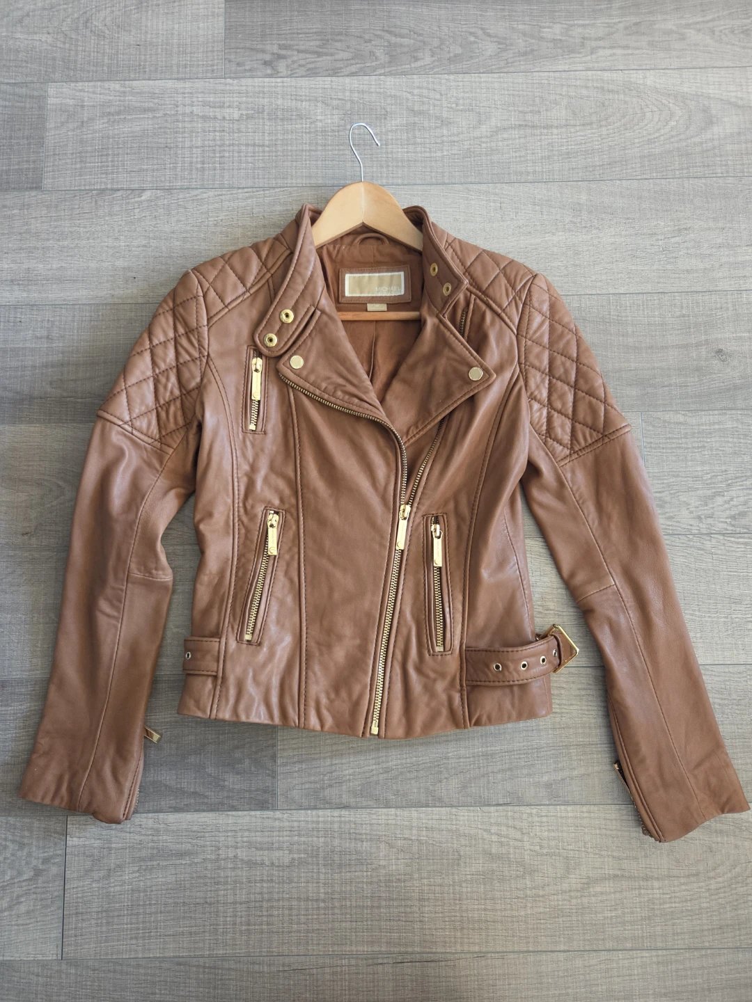 MICHAEL KORS Leather Moto Jacket
