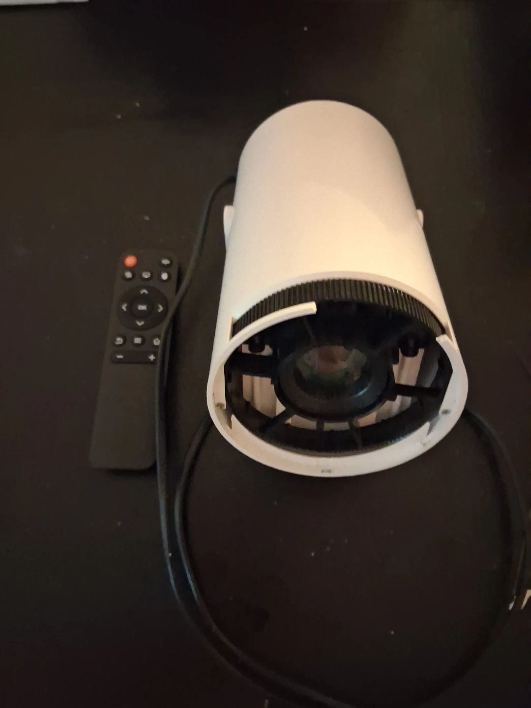 White Cylindrical Projector with Remote