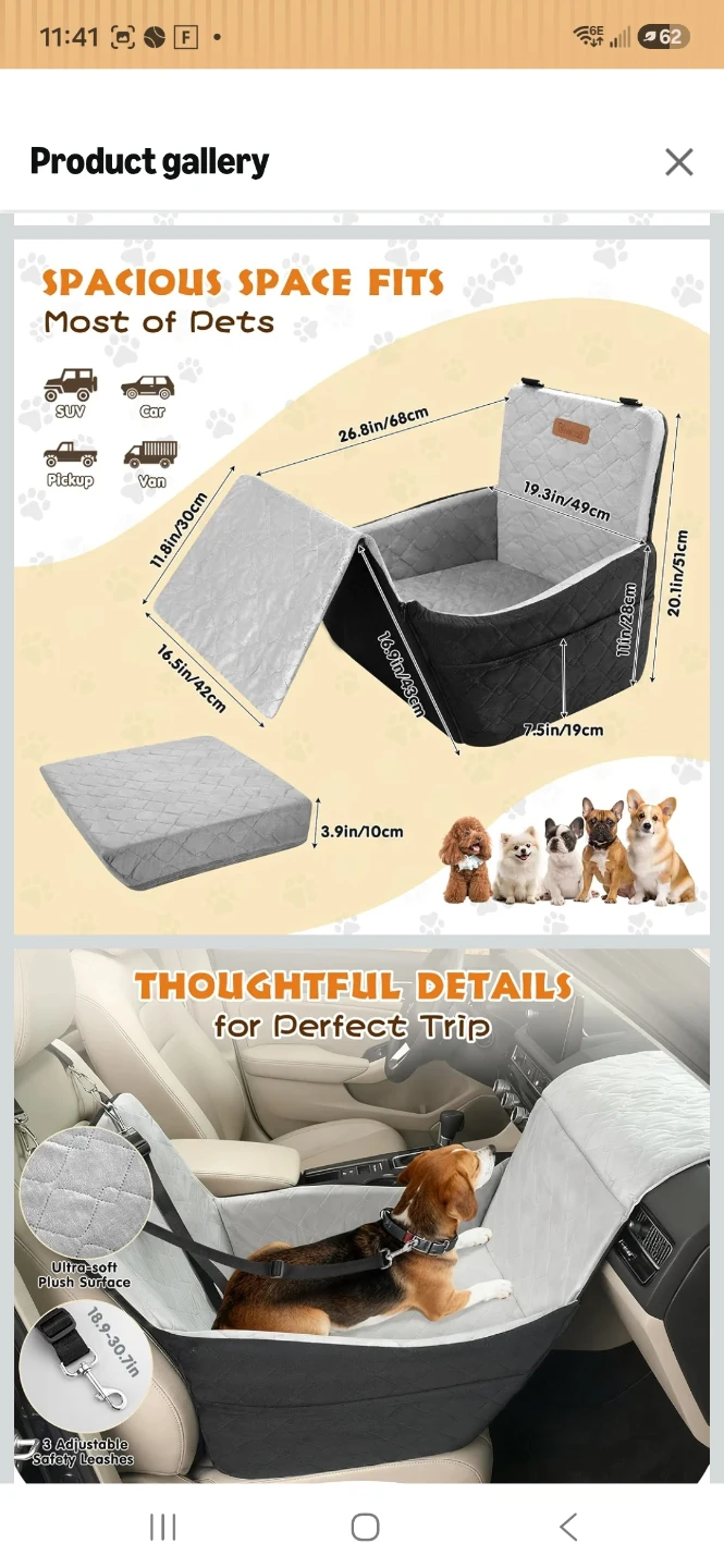 Pet Car Seat Booster for Small Dogs and Cats - photo 2