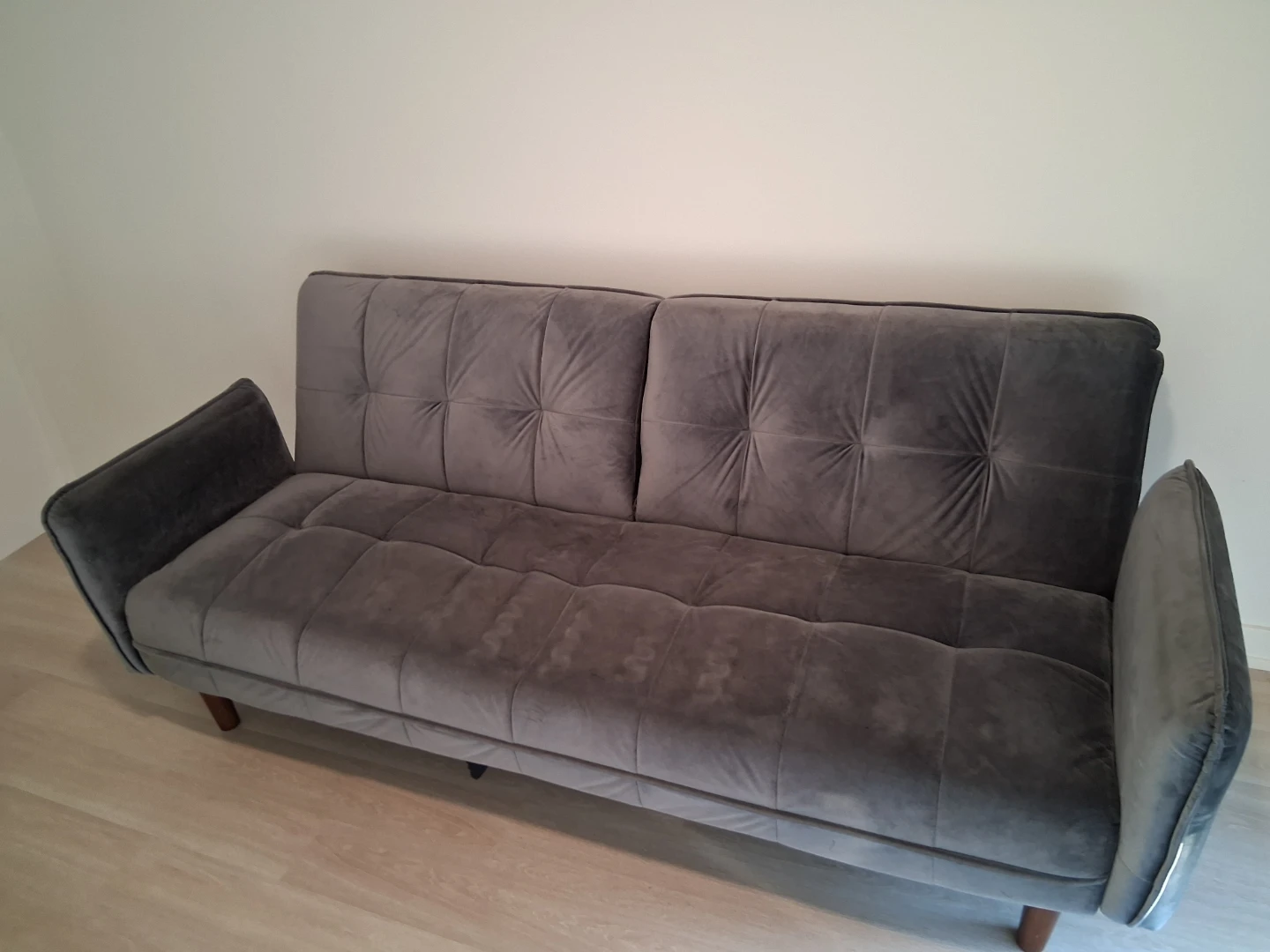 Dark Grey Velvet Sofa / Convertible Futon – Great Daily Couch