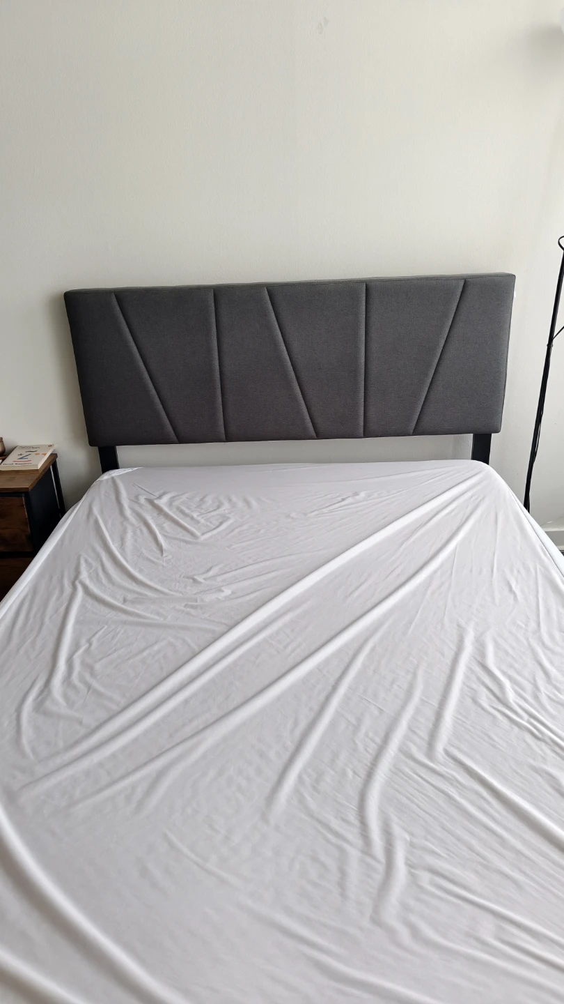Dark Gray Upholstered Headboard Bed Frame - photo 2