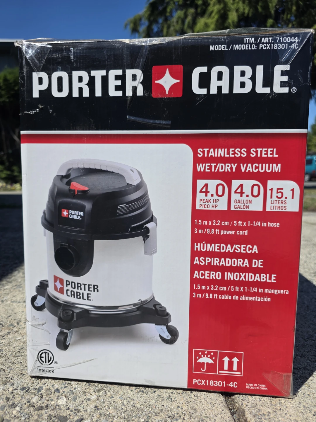 Porter Cable 4 Gallon Stainless Steel Wet/Dry Vacuum