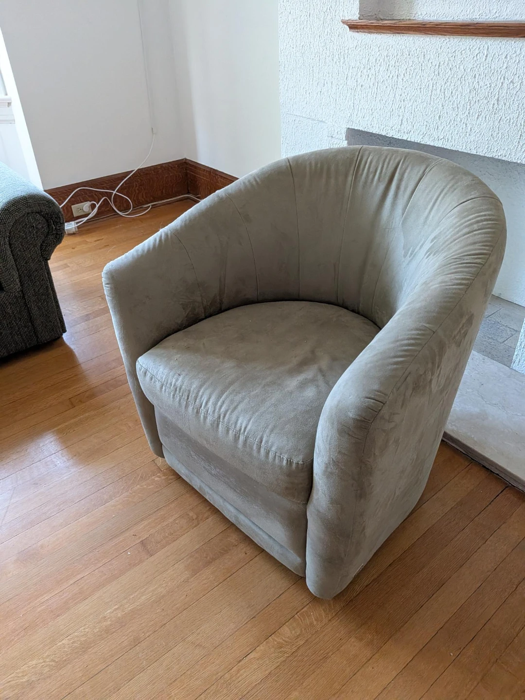 Grey/Green Swivel Accent Chair - photo 3