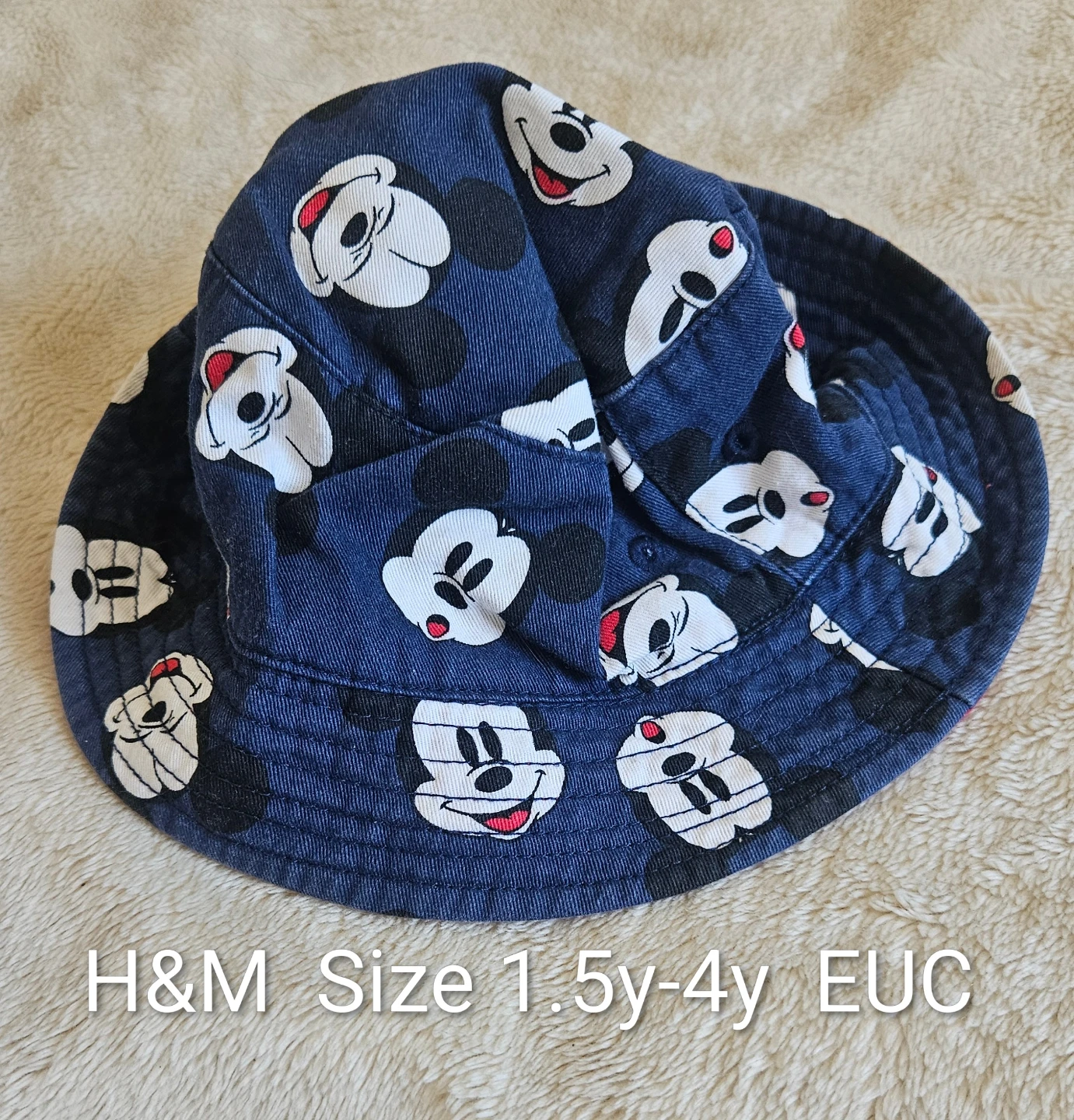 Toddler H&M Mickey Mouse Bucket Hat Size 1.5y-4y
