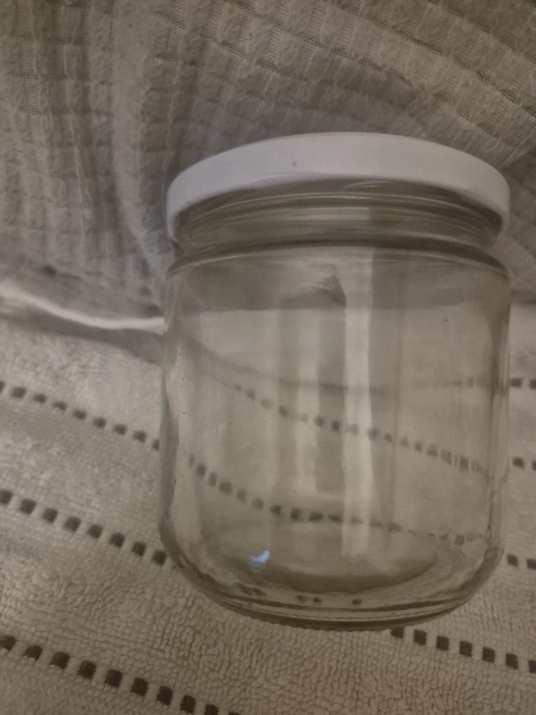 Glass Jar with White Lid