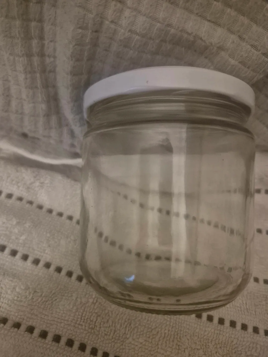 Glass Jar with White Lid
