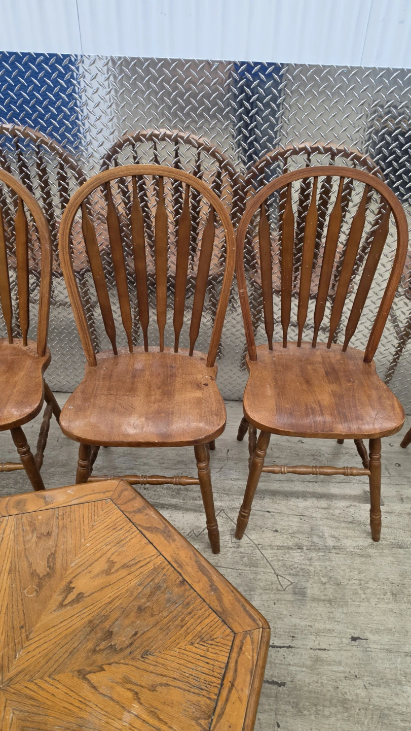 Wooden Dining Chairs and Coffee Table - photo 4