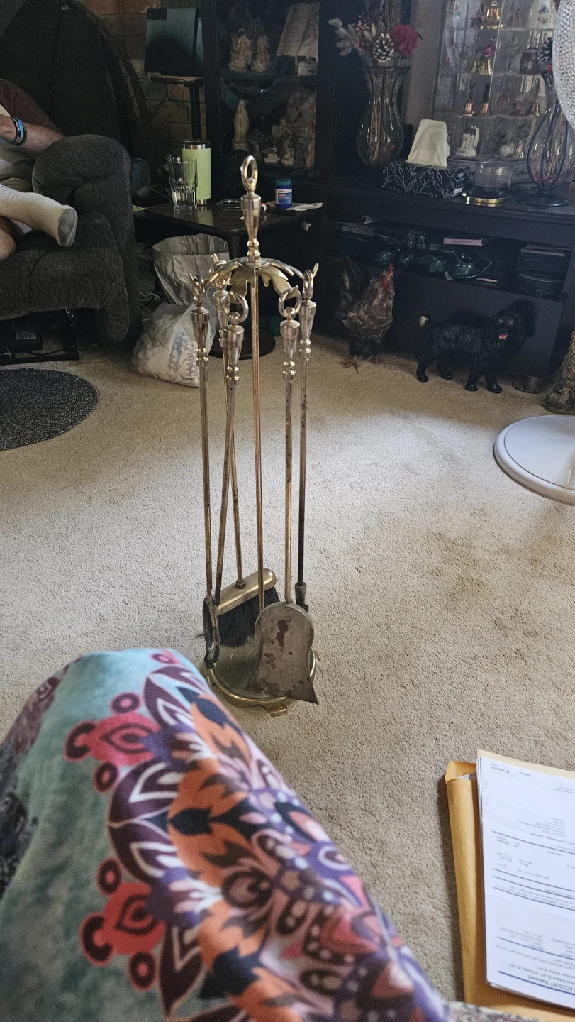 Brass Fireplace Tool Set
