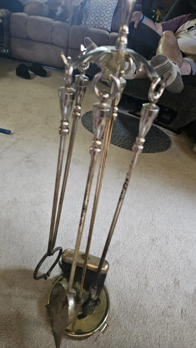 Brass Fireplace Tool Set - photo 2