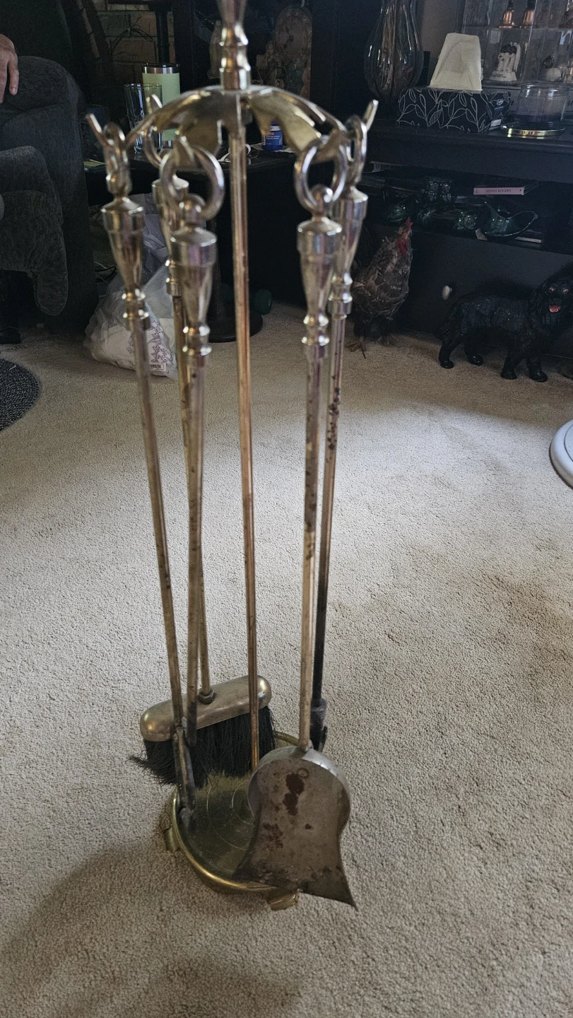 Brass Fireplace Tool Set - photo 4
