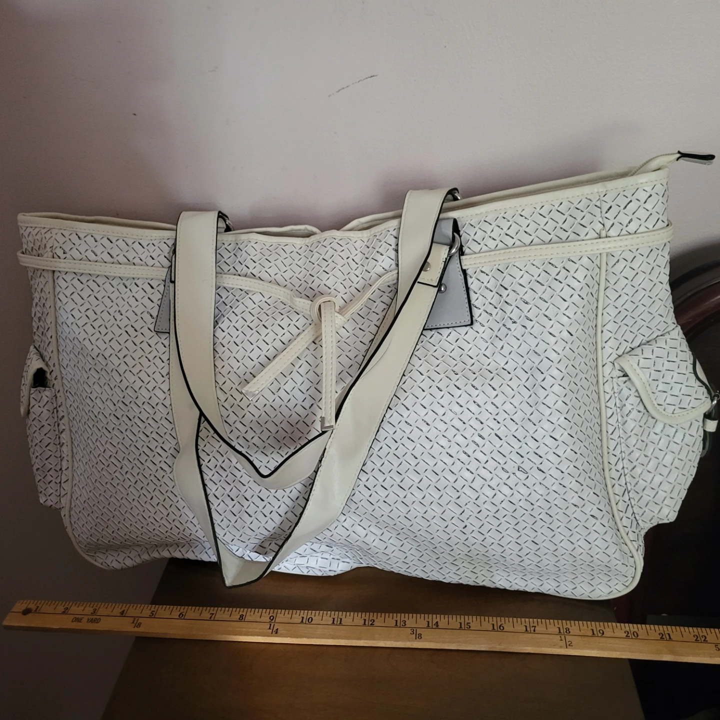 White Perforated Tote Bag