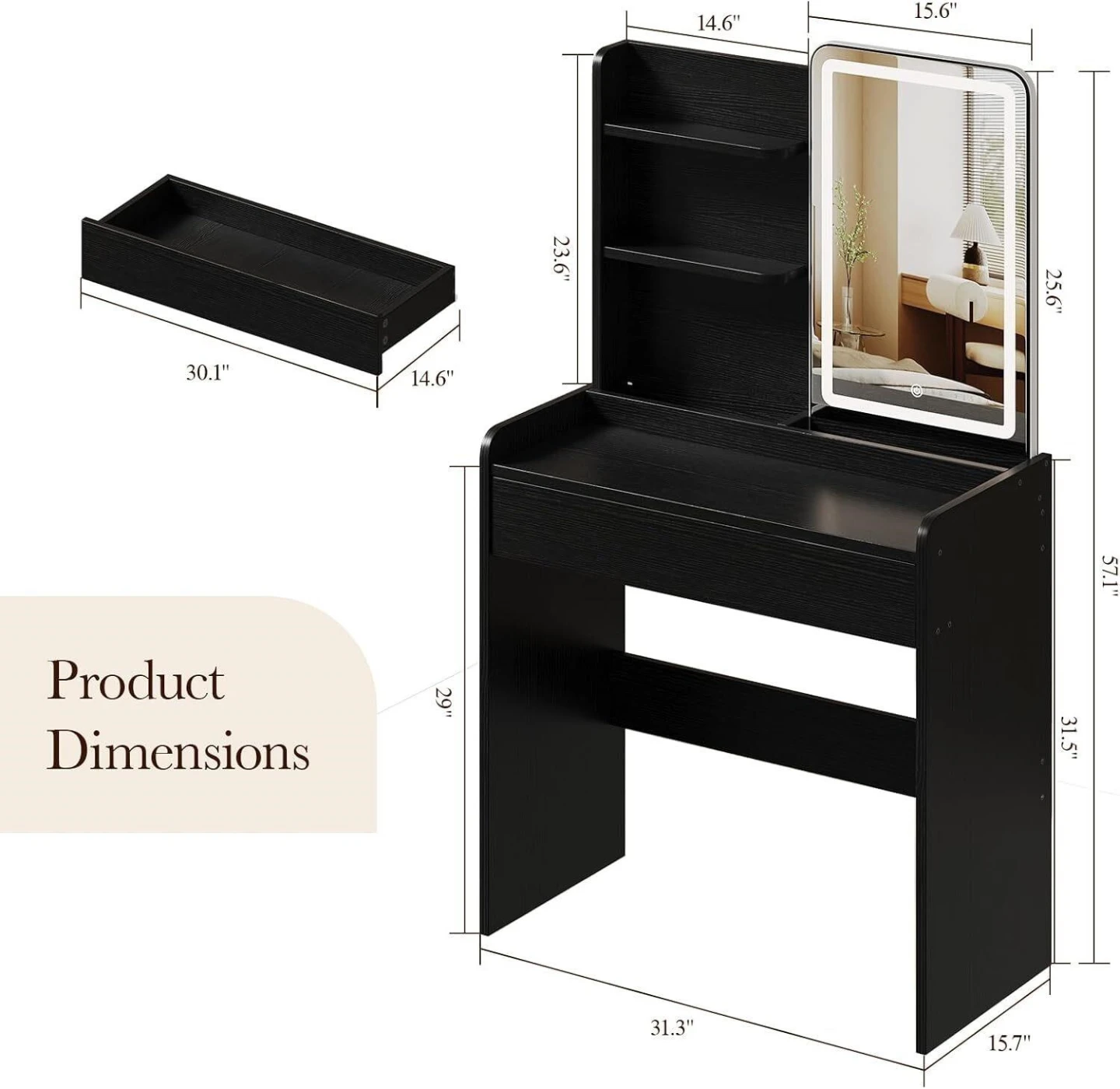 Brand new vanity with mirror and lights - photo 2