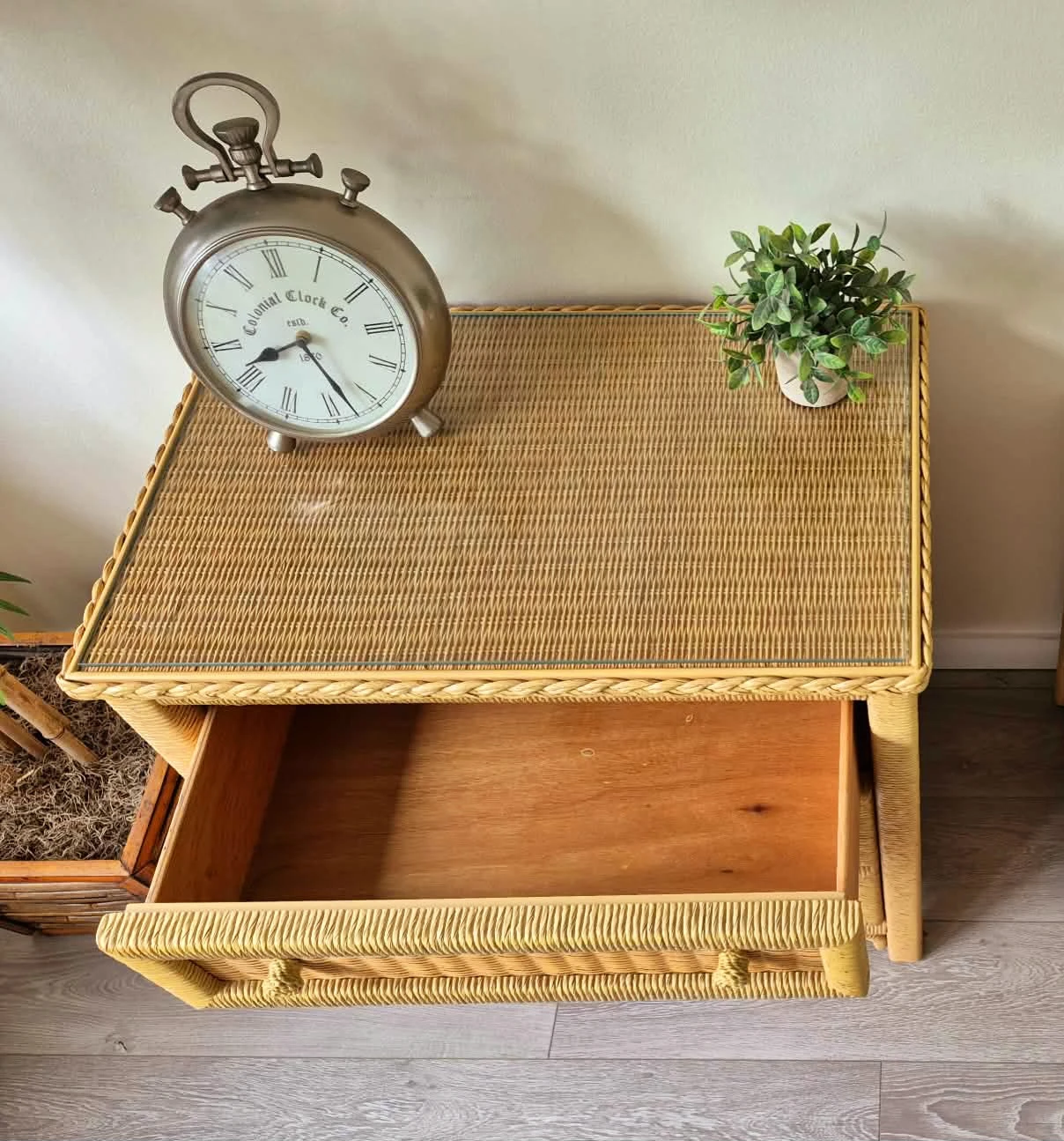 Bohemian Solid Wood Under Woven Rattan Wicker 3 Drawer Dresser - photo 5