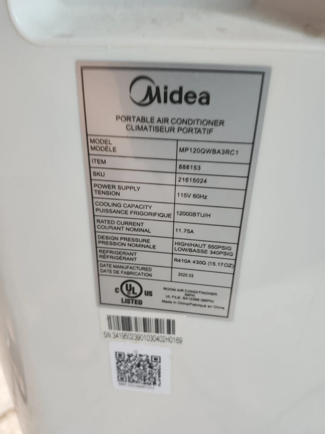 Midea Portable Air Conditioner Smart WIFI- 12000 BTU Like new - photo 5