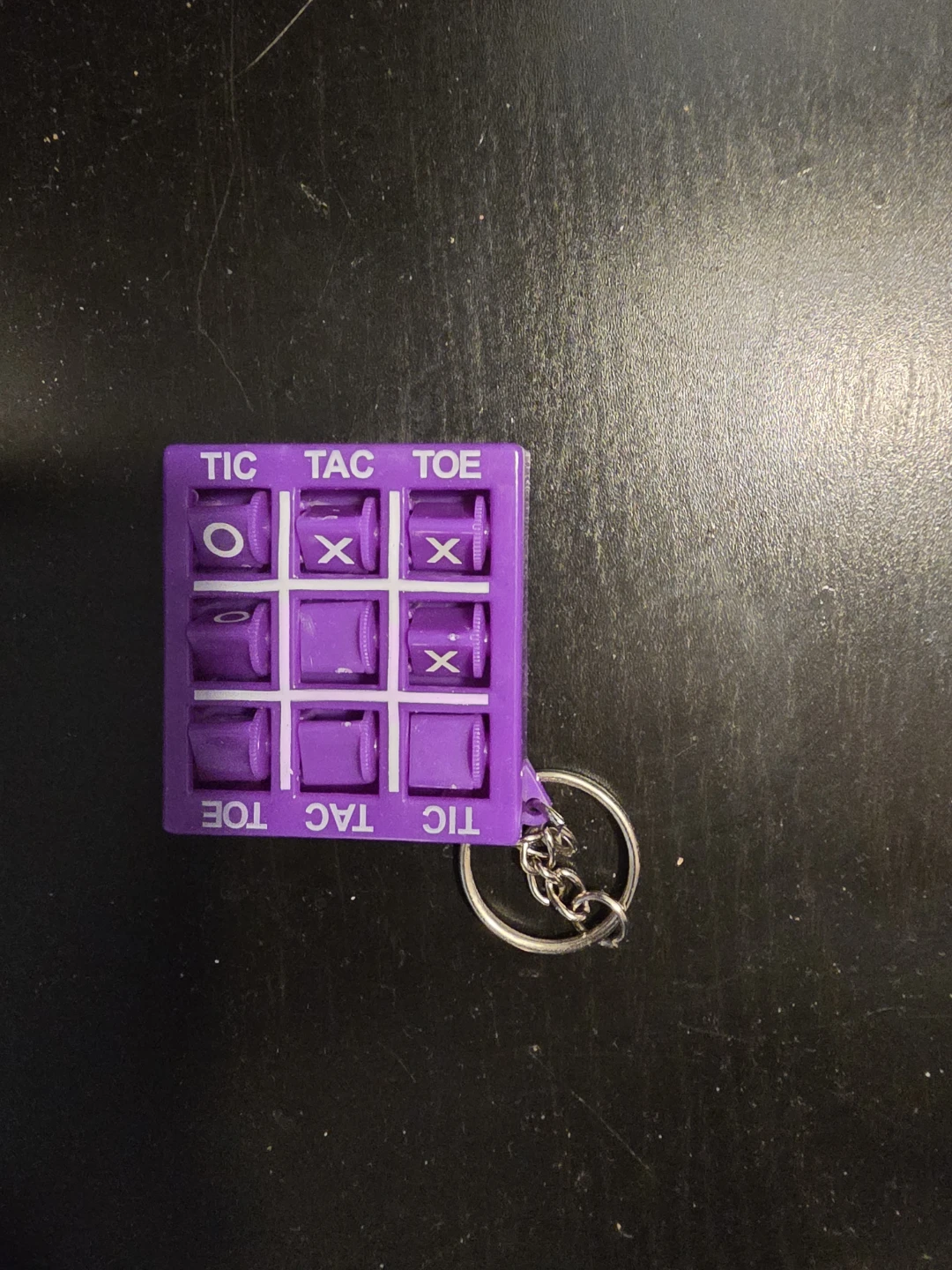 Purple Tic Tac Toe Keychain Game