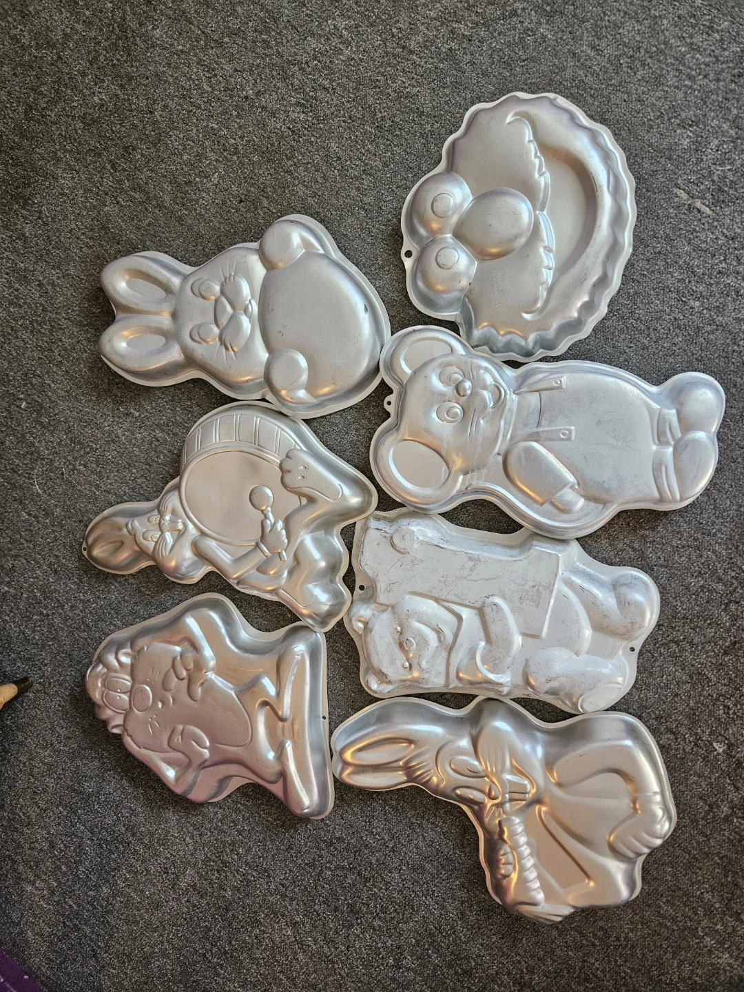 Set of 7 Vintage Aluminum Cake Molds