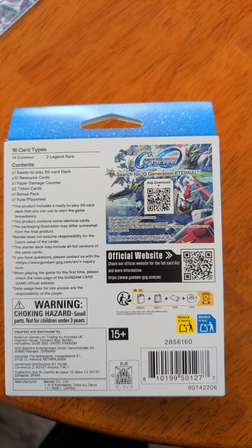 Bandai Namco Gundam Card Game Starter Deck Generation Pulse - photo 2