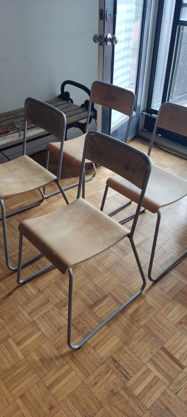 Set of 4 Modern Dining Chairs with Metal Frames