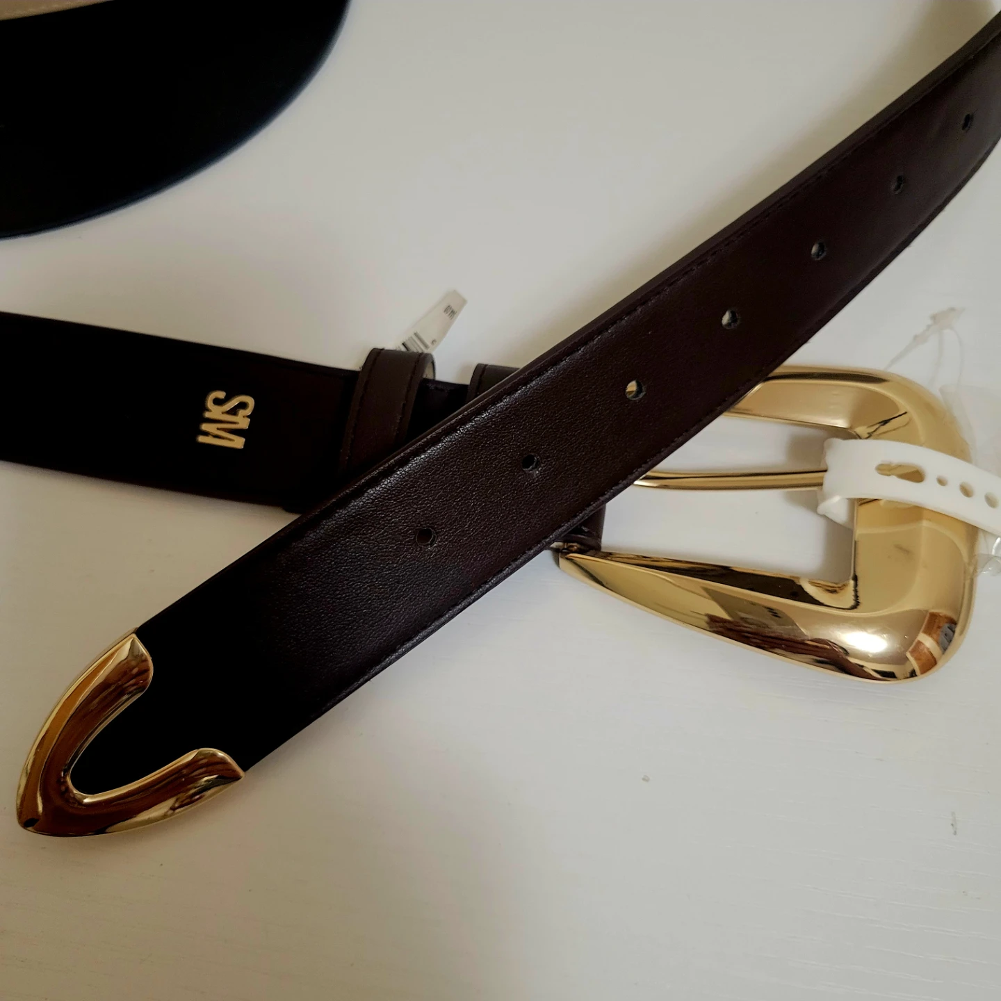 Steve Madden Brown Belt with Gold Buckle - XL