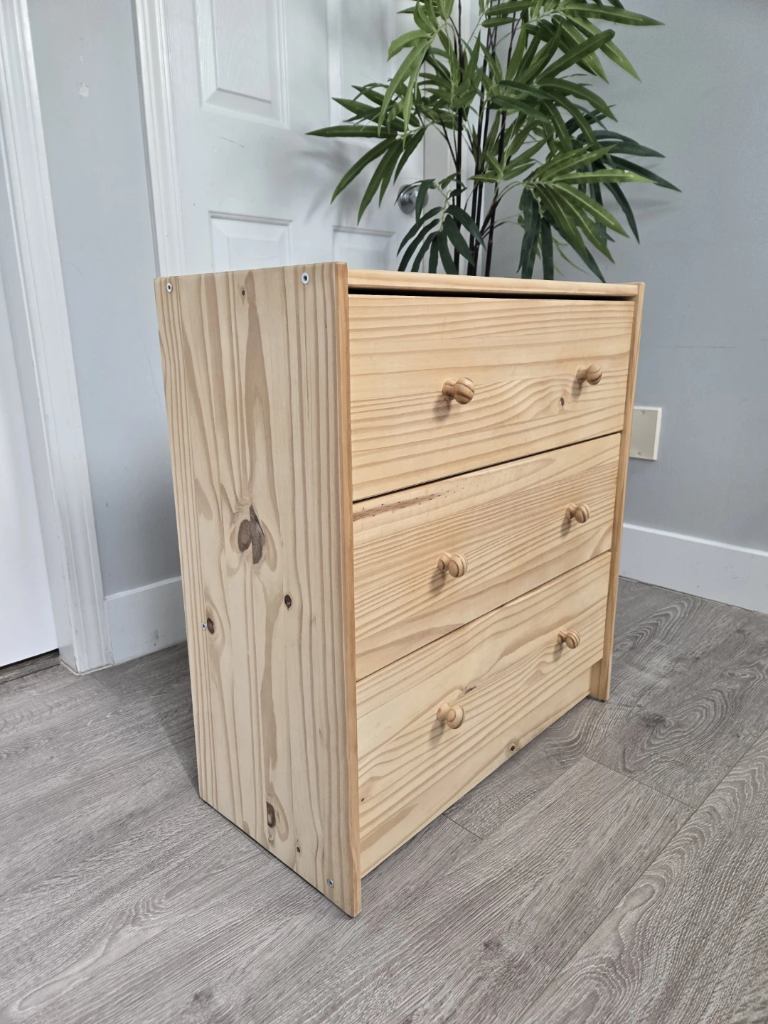 Newly sanded ikea 3 drawer rast dresser