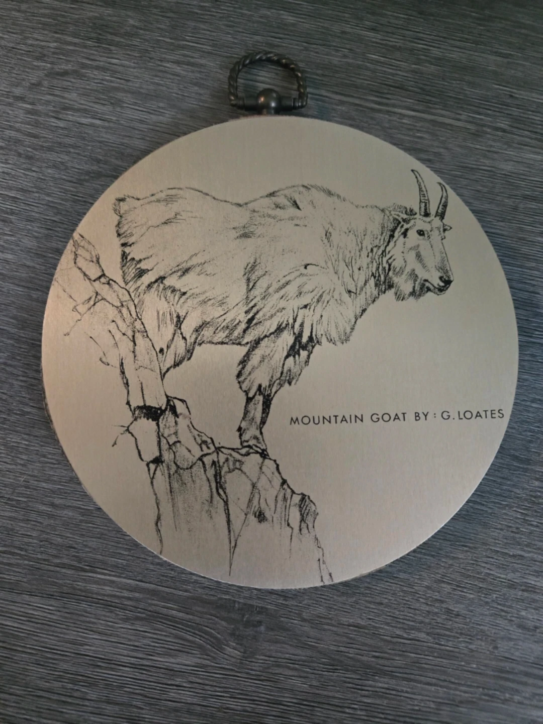 Martin Glen Loates * Etched * Mountain Goat * Wall Hanging