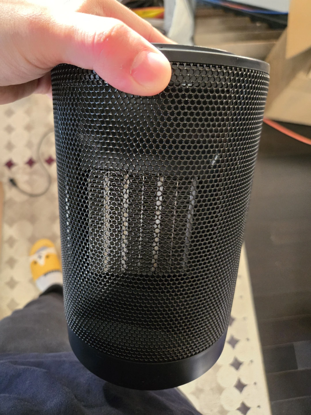 Black Mesh Desk Fan and space heater.