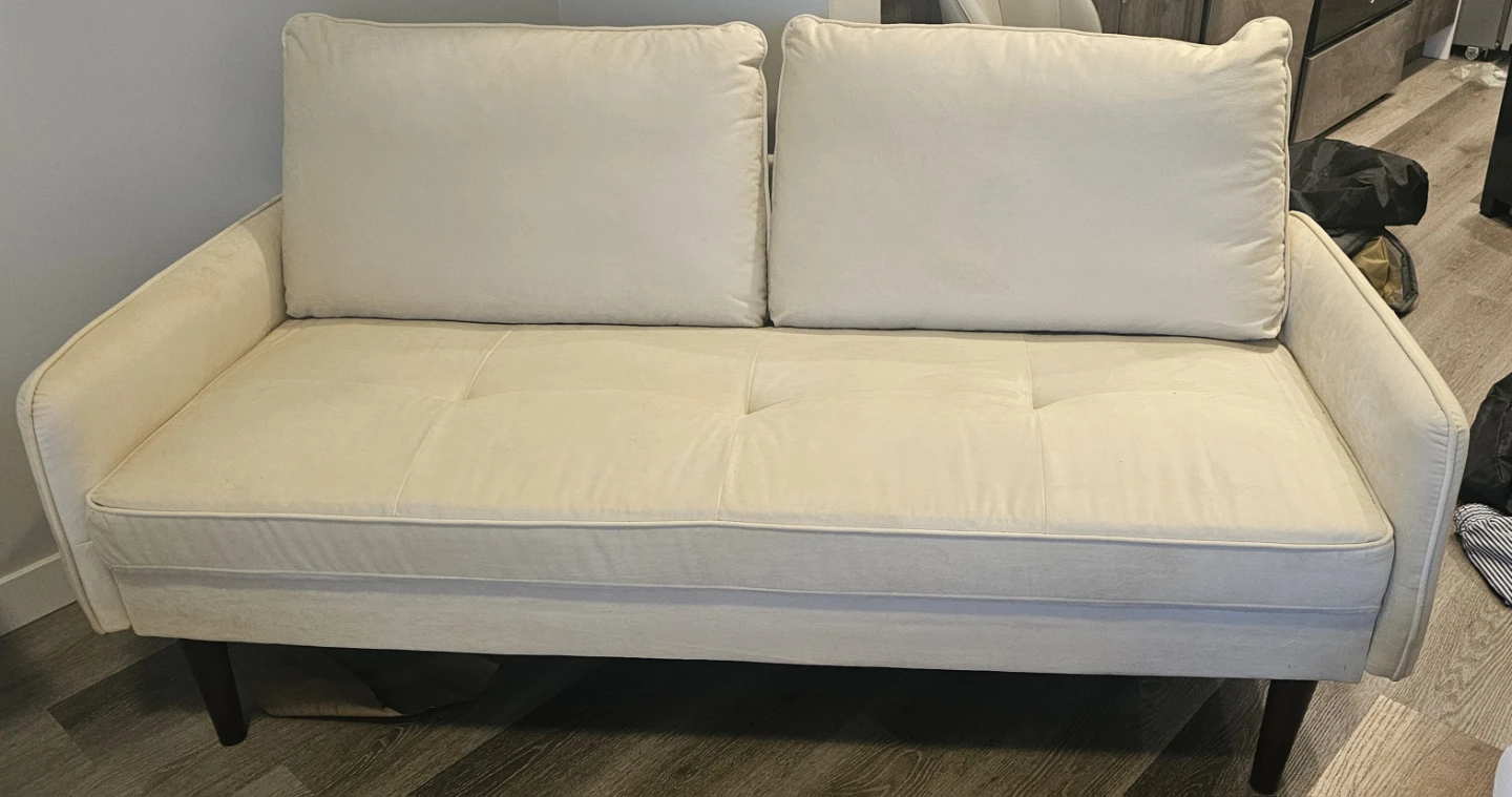 Cream Sofa with Tufted Seat - photo 2