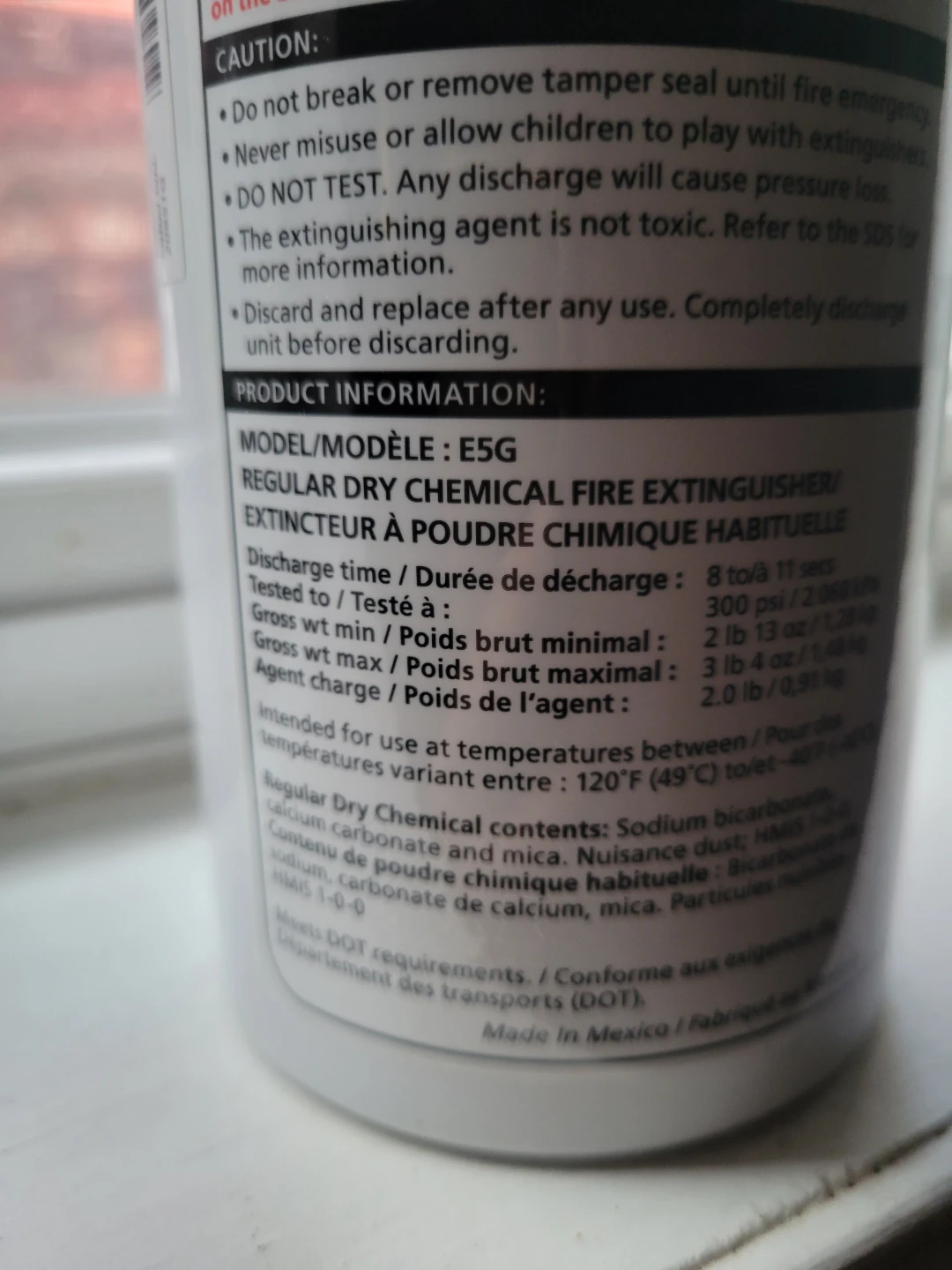 Kidde E5G Regular Dry Chemical Fire Extinguisher - photo 3