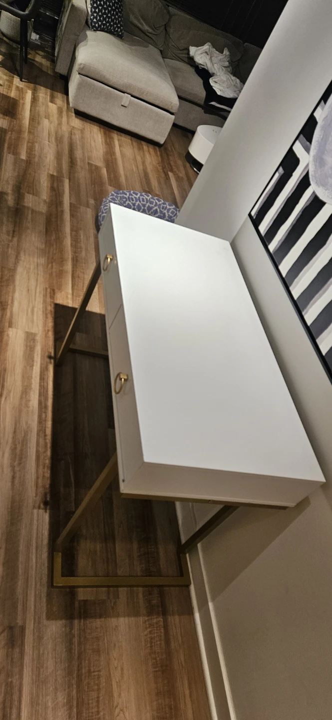 White Desk with Gold Legs - photo 3