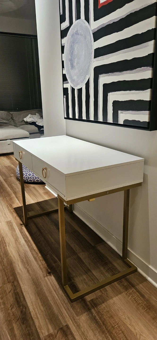 White Desk with Gold Legs - photo 5