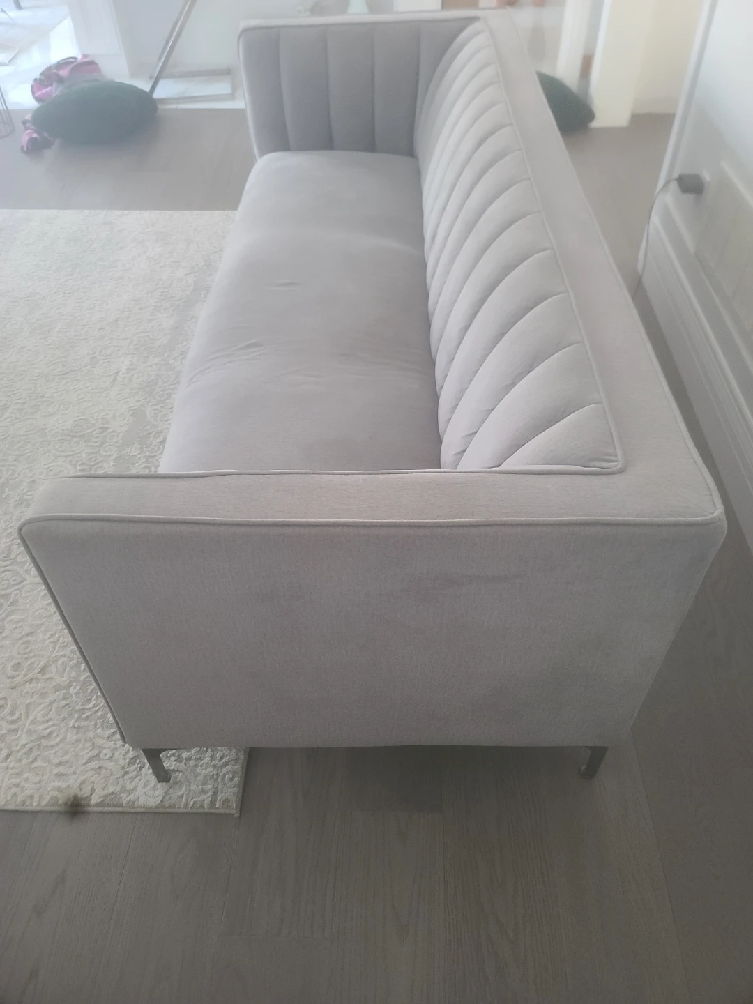 Leons Grey Velvet Sofa - photo 5