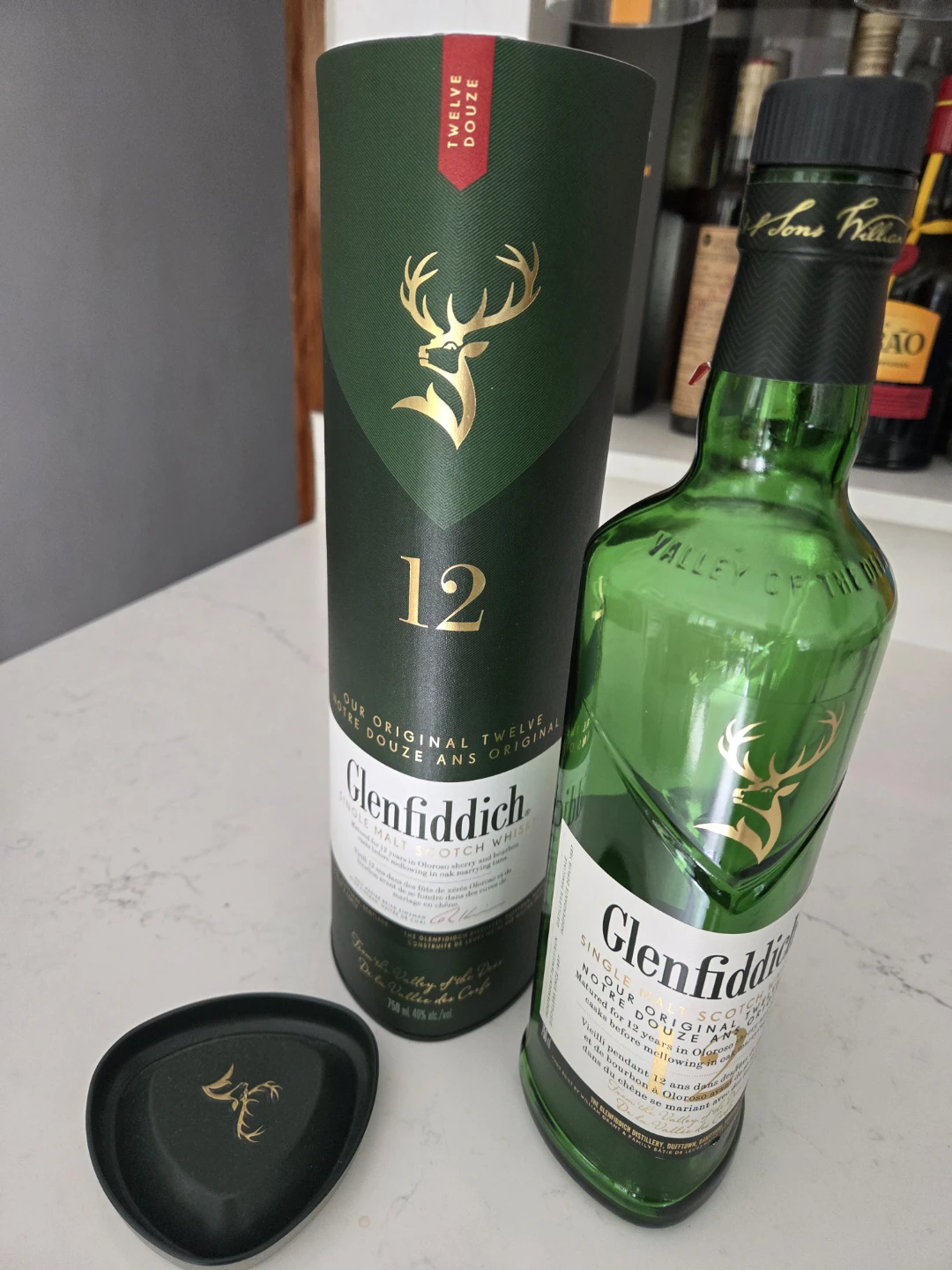 Empty! 12 Year Old Single Malt Scotch Whiskey tube&bottle